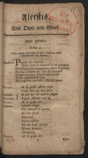 Alcestis; Eine Oper
