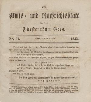 Digitalisierte Sammlungen der Staatsbibliothek zu Berlin Werkansicht: Amts-  und Nachrichtenblatt für das Fürstentum Gera(PPN746334966 - PHYS_0139 -  fulltext-endless)