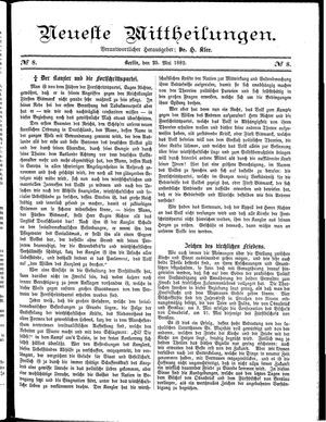 Neueste Mittheilungen vom 25.05.1882