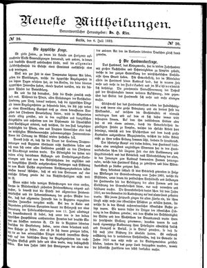 Neueste Mittheilungen vom 06.07.1882