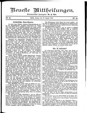 Neueste Mittheilungen vom 18.08.1882