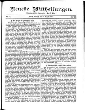 Neueste Mittheilungen vom 23.08.1882