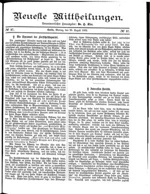 Neueste Mittheilungen vom 28.08.1882