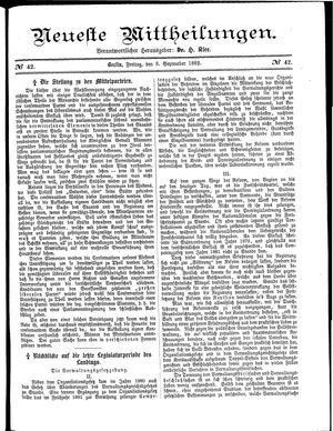Neueste Mittheilungen vom 08.09.1882