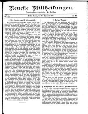 Neueste Mittheilungen on Sep 25, 1882