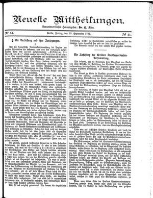 Neueste Mittheilungen vom 29.09.1882