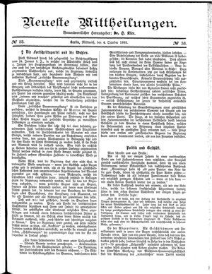 Neueste Mittheilungen on Oct 4, 1882