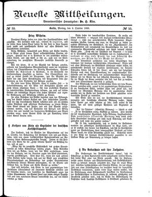 Neueste Mittheilungen vom 09.10.1882