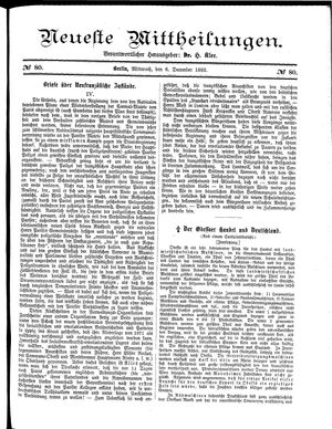 Neueste Mittheilungen vom 06.12.1882