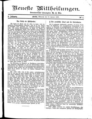 Neueste Mittheilungen vom 10.01.1883