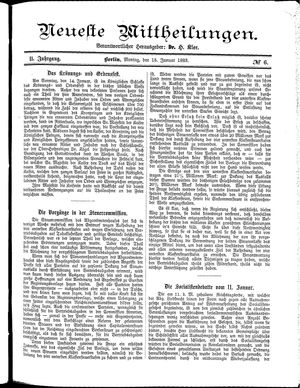 Neueste Mittheilungen vom 15.01.1883