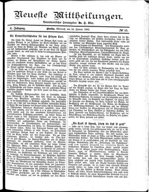 Neueste Mittheilungen vom 24.01.1883