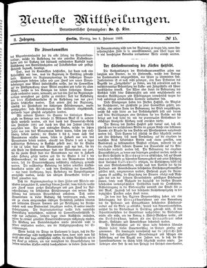 Neueste Mittheilungen vom 05.02.1883