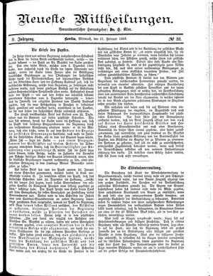 Neueste Mittheilungen vom 21.02.1883