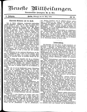 Neueste Mittheilungen vom 28.03.1883