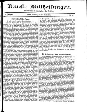 Neueste Mittheilungen vom 11.04.1883