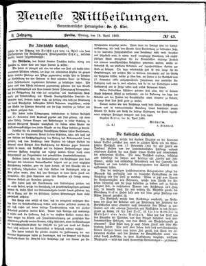 Neueste Mittheilungen on Apr 16, 1883