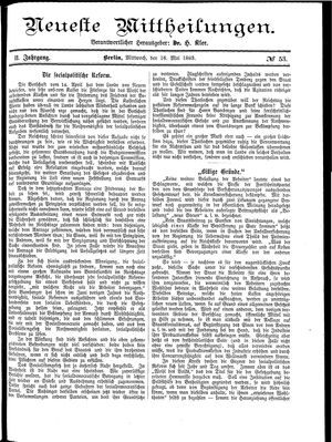 Neueste Mittheilungen vom 16.05.1883