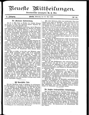 Neueste Mittheilungen vom 23.05.1883