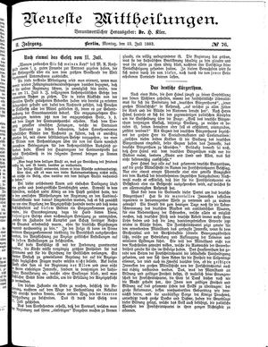Neueste Mittheilungen vom 23.07.1883