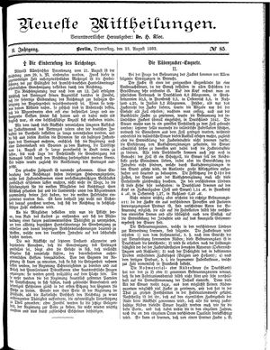 Neueste Mittheilungen vom 23.08.1883