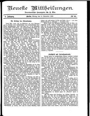 Neueste Mittheilungen vom 10.09.1883
