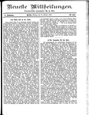 Neueste Mittheilungen vom 15.10.1883
