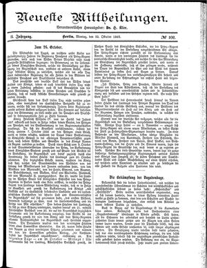 Neueste Mittheilungen vom 22.10.1883
