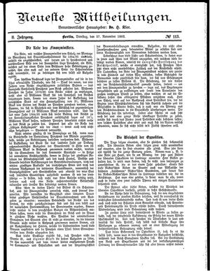Neueste Mittheilungen vom 27.11.1883