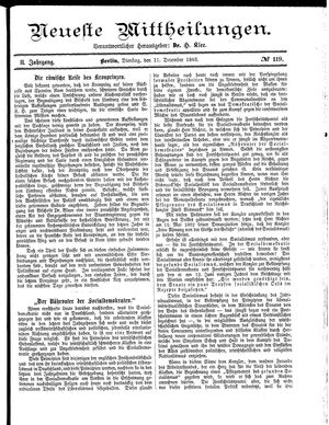Neueste Mittheilungen vom 11.12.1883
