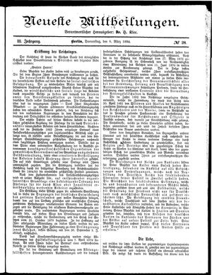 Neueste Mittheilungen on Mar 6, 1884