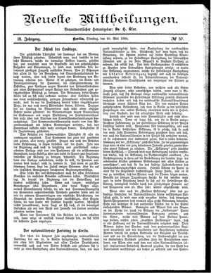 Neueste Mittheilungen vom 20.05.1884