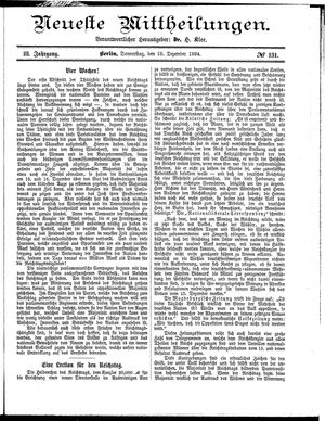 Neueste Mittheilungen on Dec 18, 1884