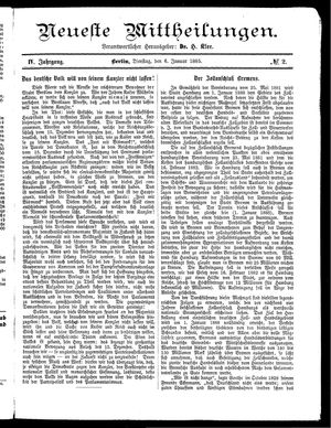 Neueste Mittheilungen vom 06.01.1885