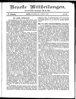 Neueste Mittheilungen vom 05.02.1885