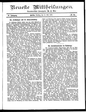 Neueste Mittheilungen vom 19.05.1885