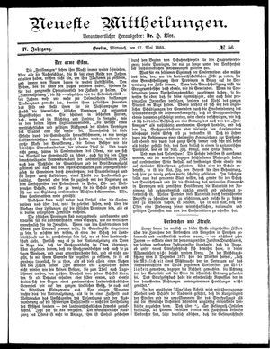 Neueste Mittheilungen vom 27.05.1885