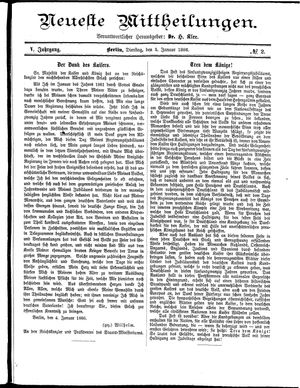 Neueste Mittheilungen vom 05.01.1886