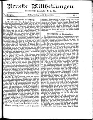 Neueste Mittheilungen vom 19.01.1886