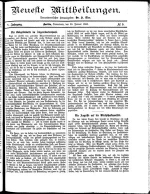Neueste Mittheilungen vom 23.01.1886