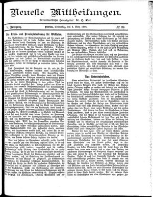 Neueste Mittheilungen vom 04.03.1886