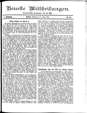 Neueste Mittheilungen vom 15.06.1886