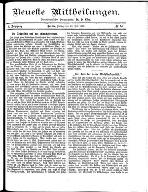 Neueste Mittheilungen vom 16.07.1886