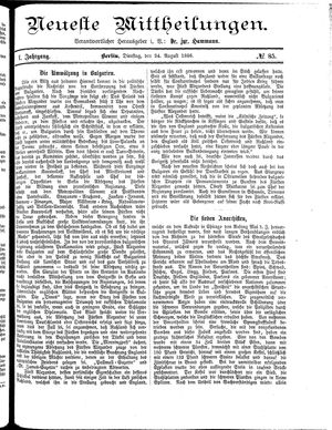 Neueste Mittheilungen on Aug 24, 1886