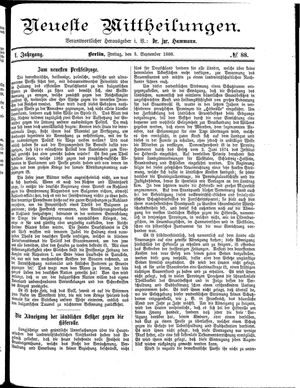 Neueste Mittheilungen vom 03.09.1886
