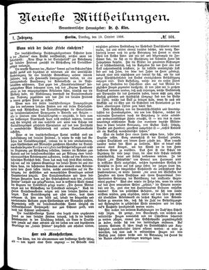 Neueste Mittheilungen vom 19.10.1886