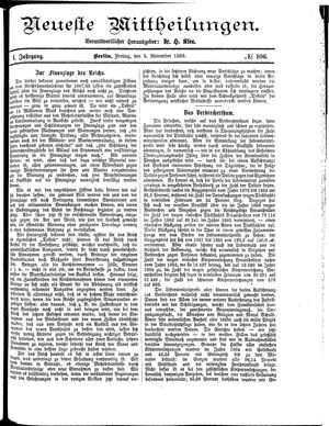 Neueste Mittheilungen vom 05.11.1886