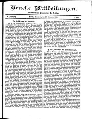 Neueste Mittheilungen vom 27.11.1886