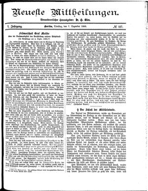 Neueste Mittheilungen vom 07.12.1886