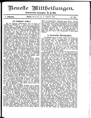 Neueste Mittheilungen vom 11.12.1886